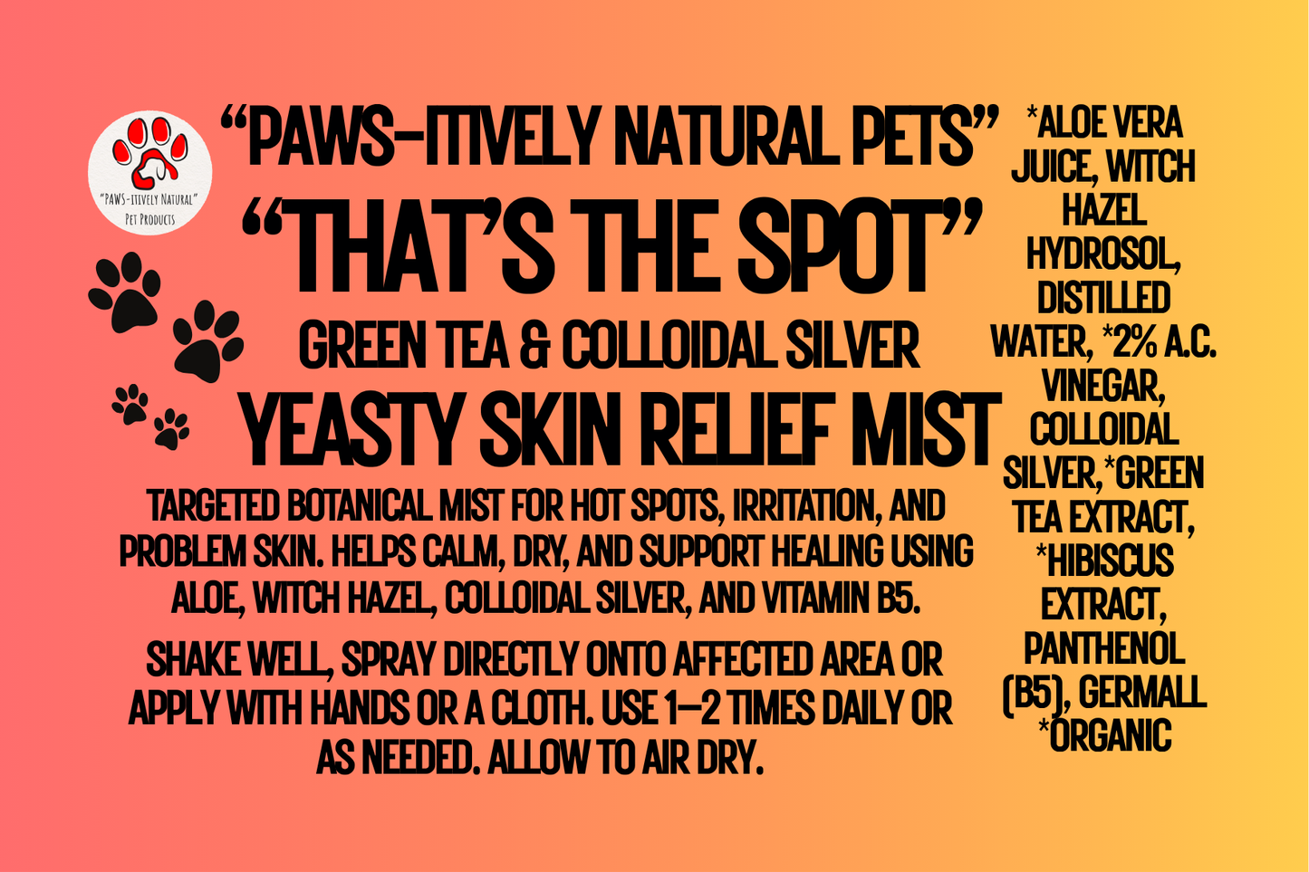 That's the Spot - Hot Spot and Skin Relief Spray (*Step 2)