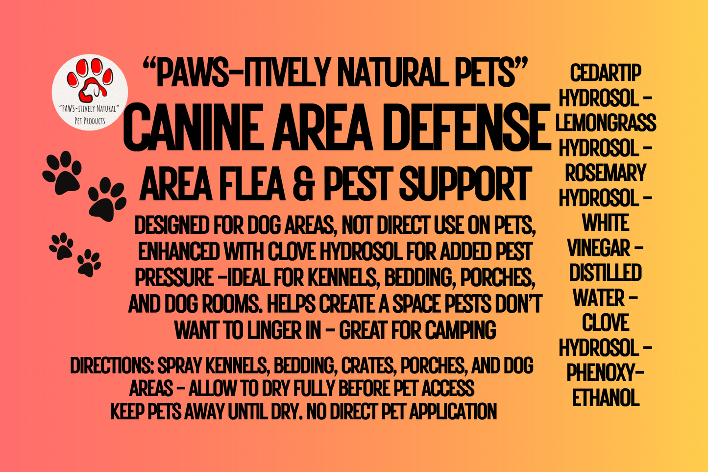 Canine Area Defense - Environmental Flea & Pest Spray for Dog Spaces