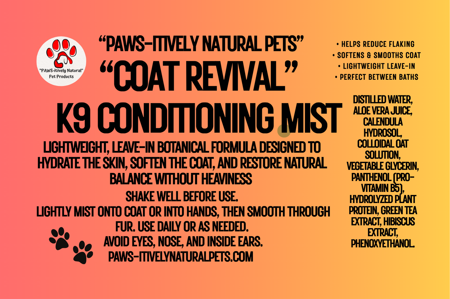 Coat Revival - Conditioning Mist for Dogs