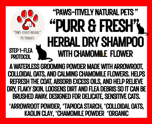 "PAWS-itively Natural Pets" "Purr and Fresh" Herbal Dry Shampoo for Cats & Kittens (Step 1)