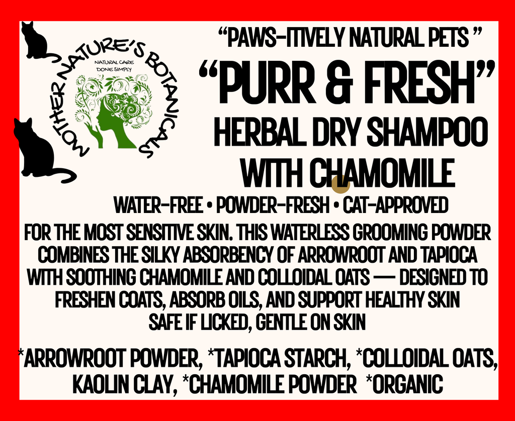 "PAWS-itively Natural Pets" "Purr and Fresh" Dry Shampoo for Cats & Kittens with Colloidal Oats