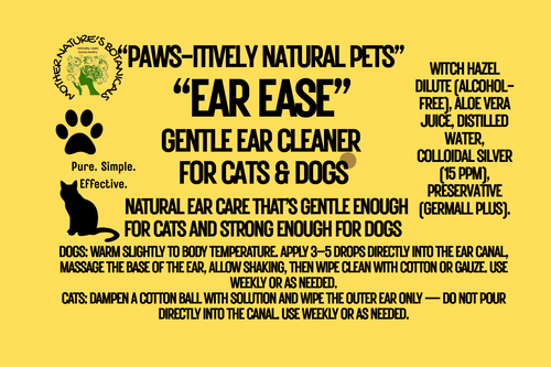 "PAWS-itively Natural Pets" "Ear Ease" Botanical Ear Cleaner for Pets