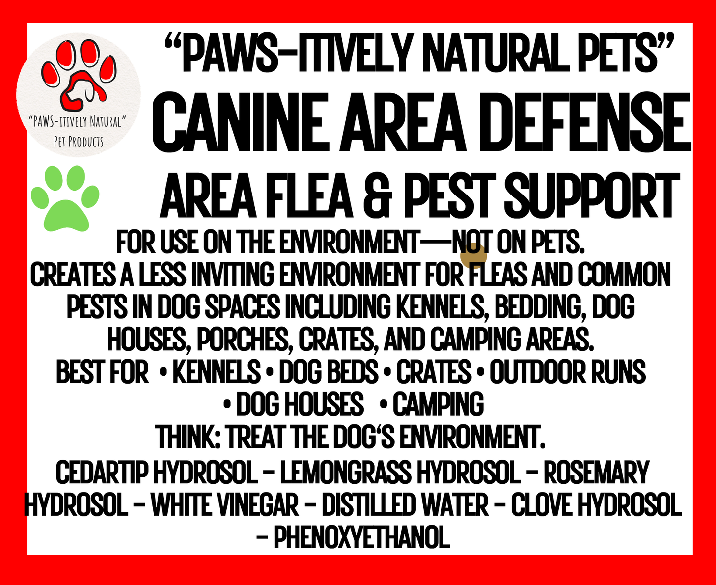 Canine Area Defense  - Environmental Flea & Pest Spray for Dog Spaces