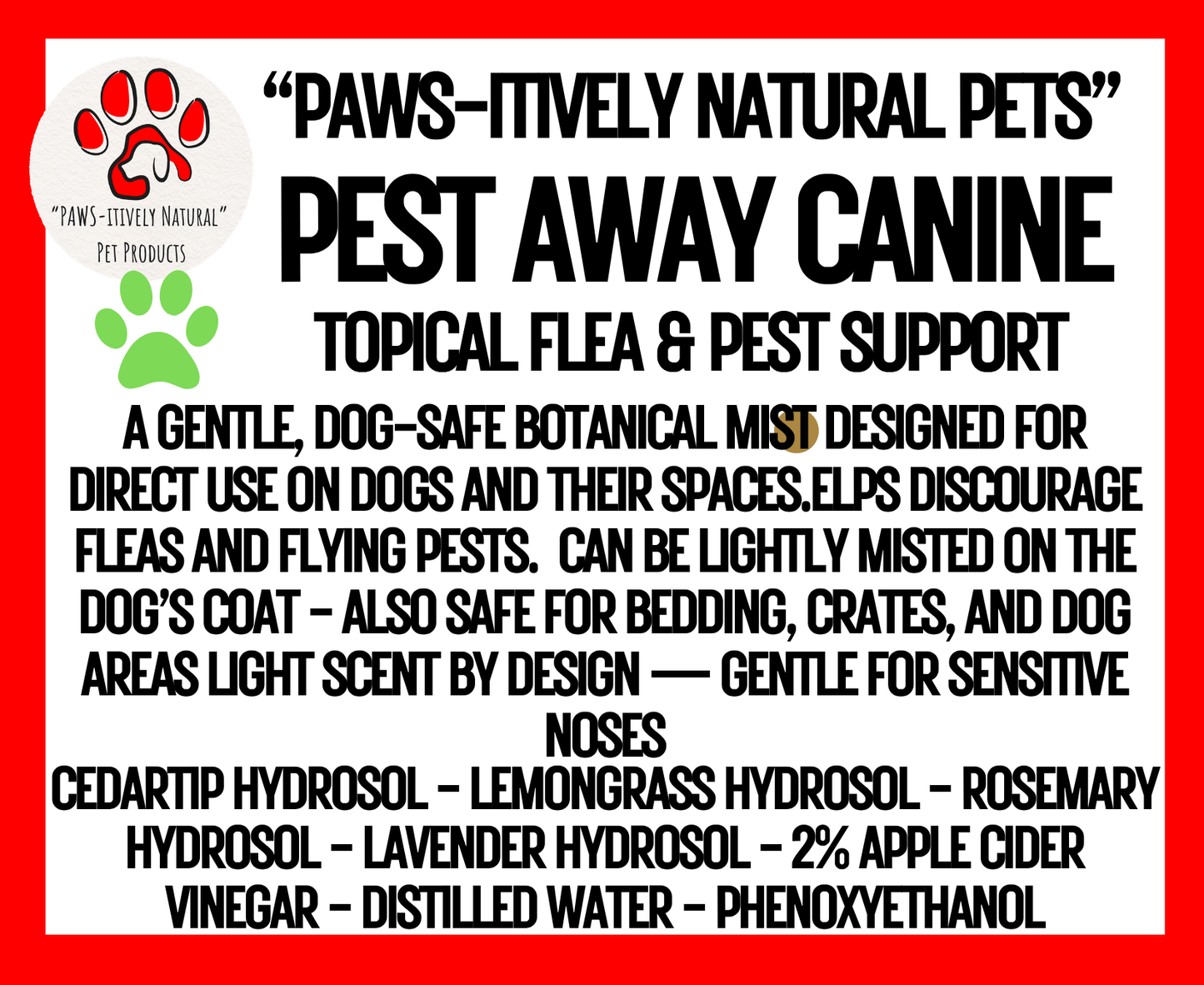 Pest Away Canine - Botanical Flea Mist for Dogs