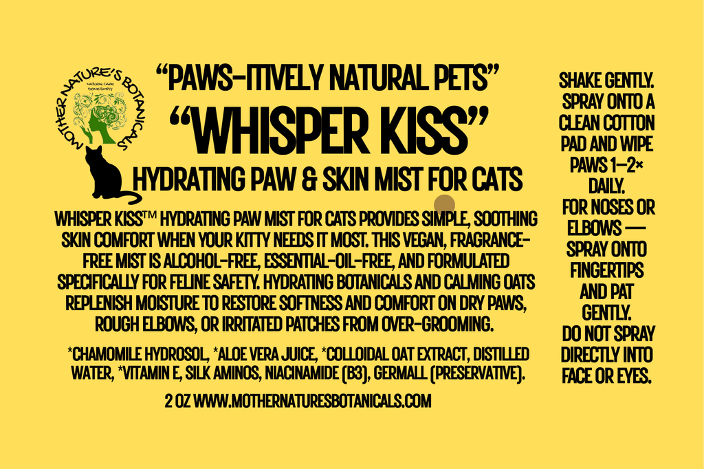 "PAWS-itively Natural Pets" "Whisper Kiss" Skin & Paw Mist for Cats and Kittens