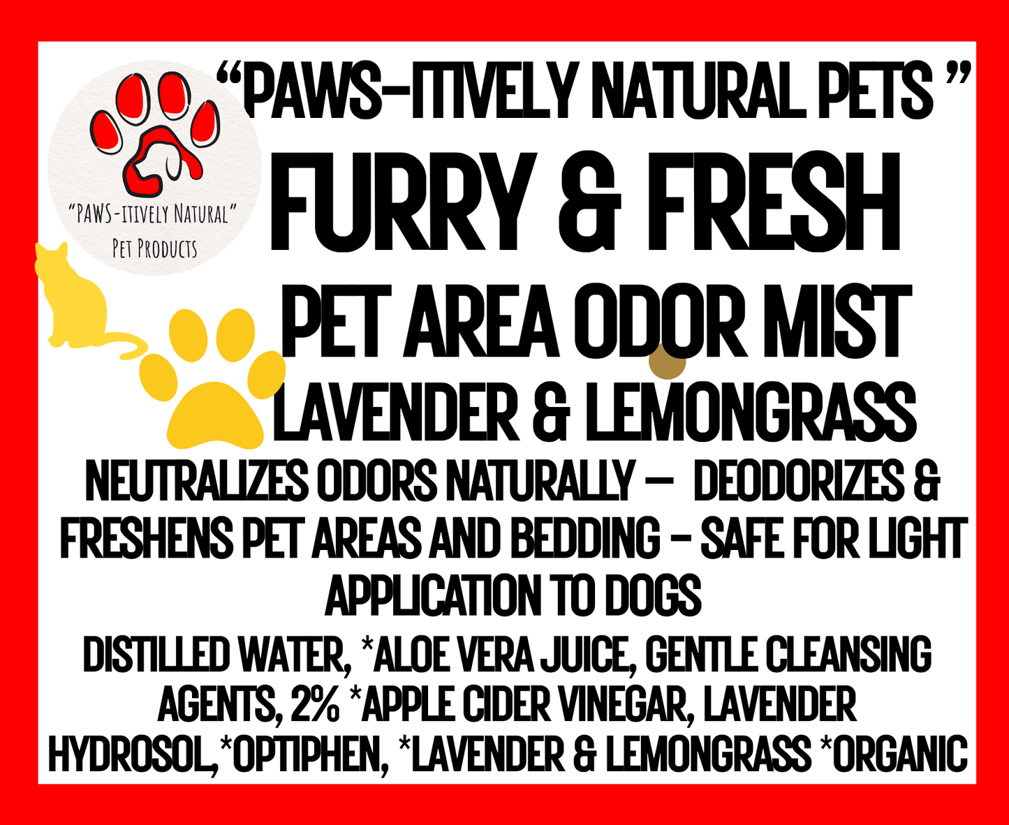 Furry and Fresh - Natural Deodorizer for Pets