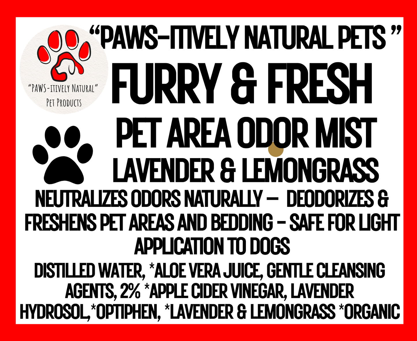 Furry and Fresh - Natural Deodorizer for Pets