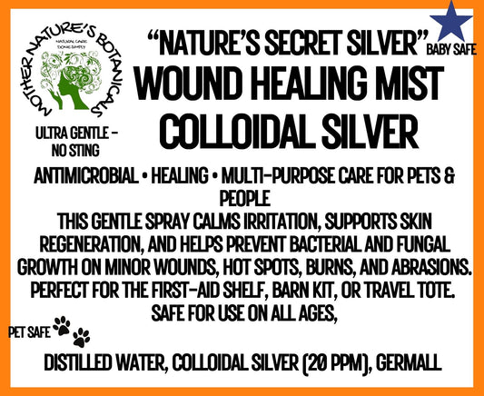 "Nature's Secret Silver" Colloidal Silver Wound Spray for People and Pets