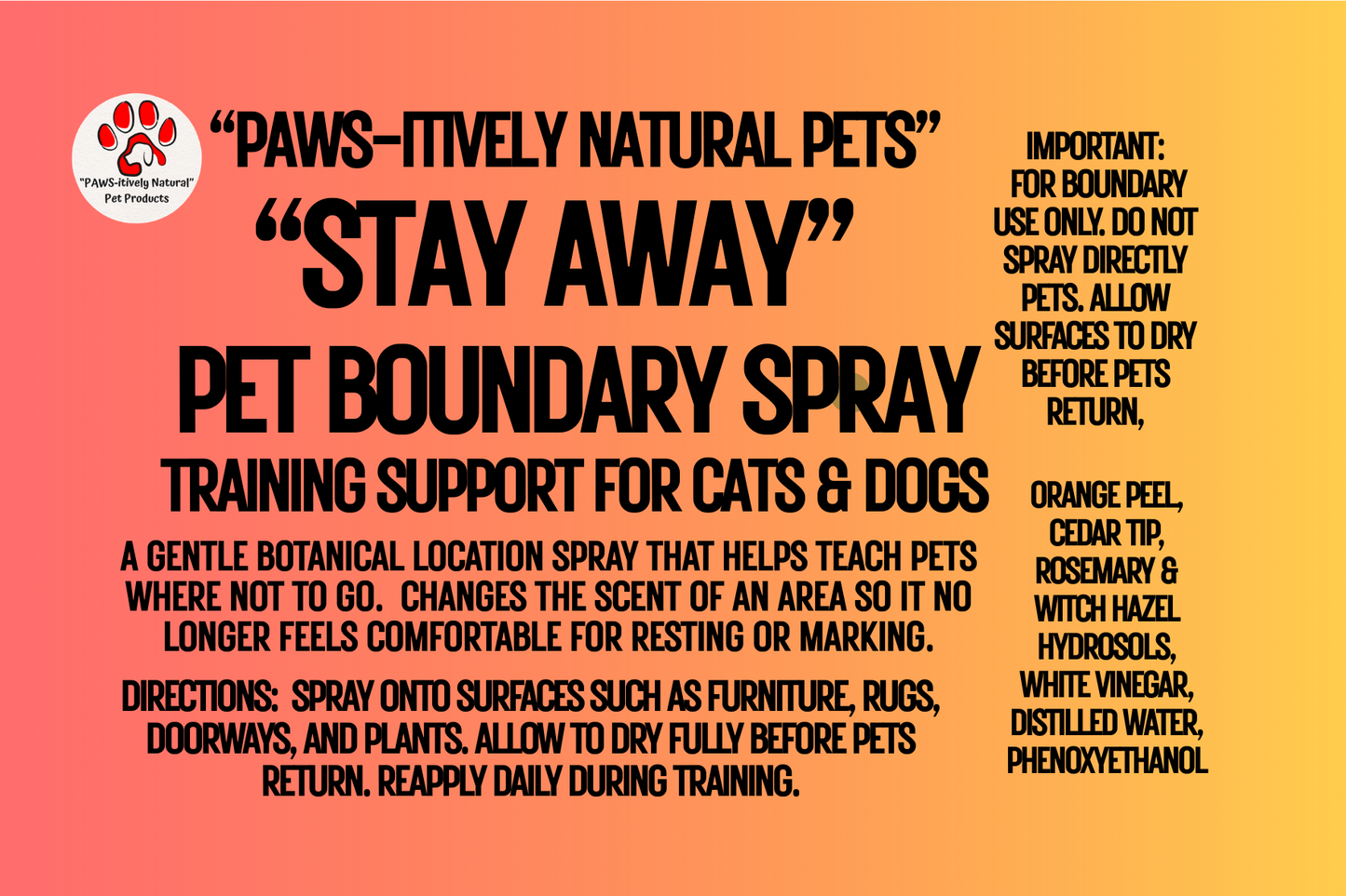 Stay Away - Pet Boundary Training Mist