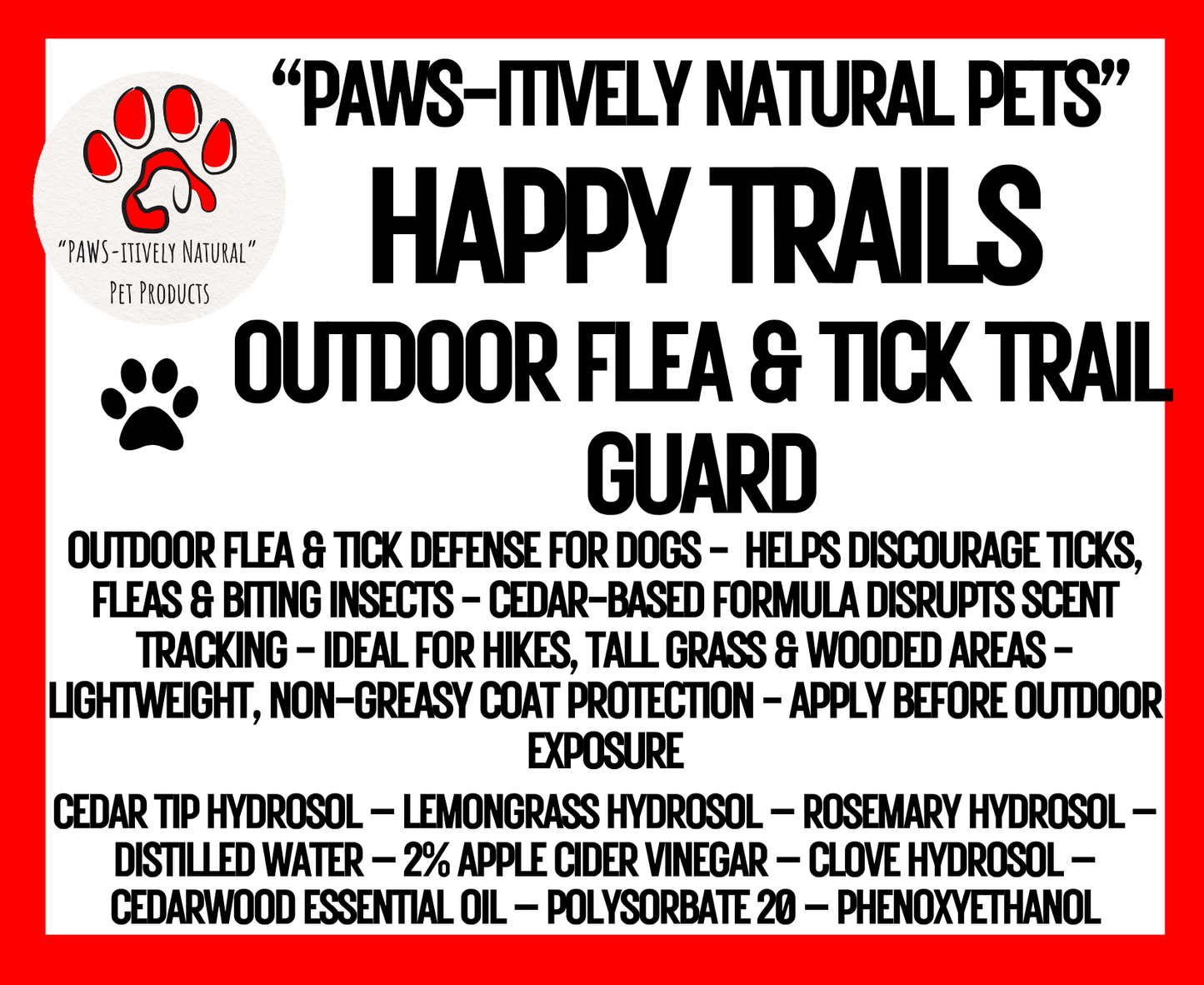 Happy Trails-Trail Guard Canine Mist (outdoor flea and tick defense)t)
