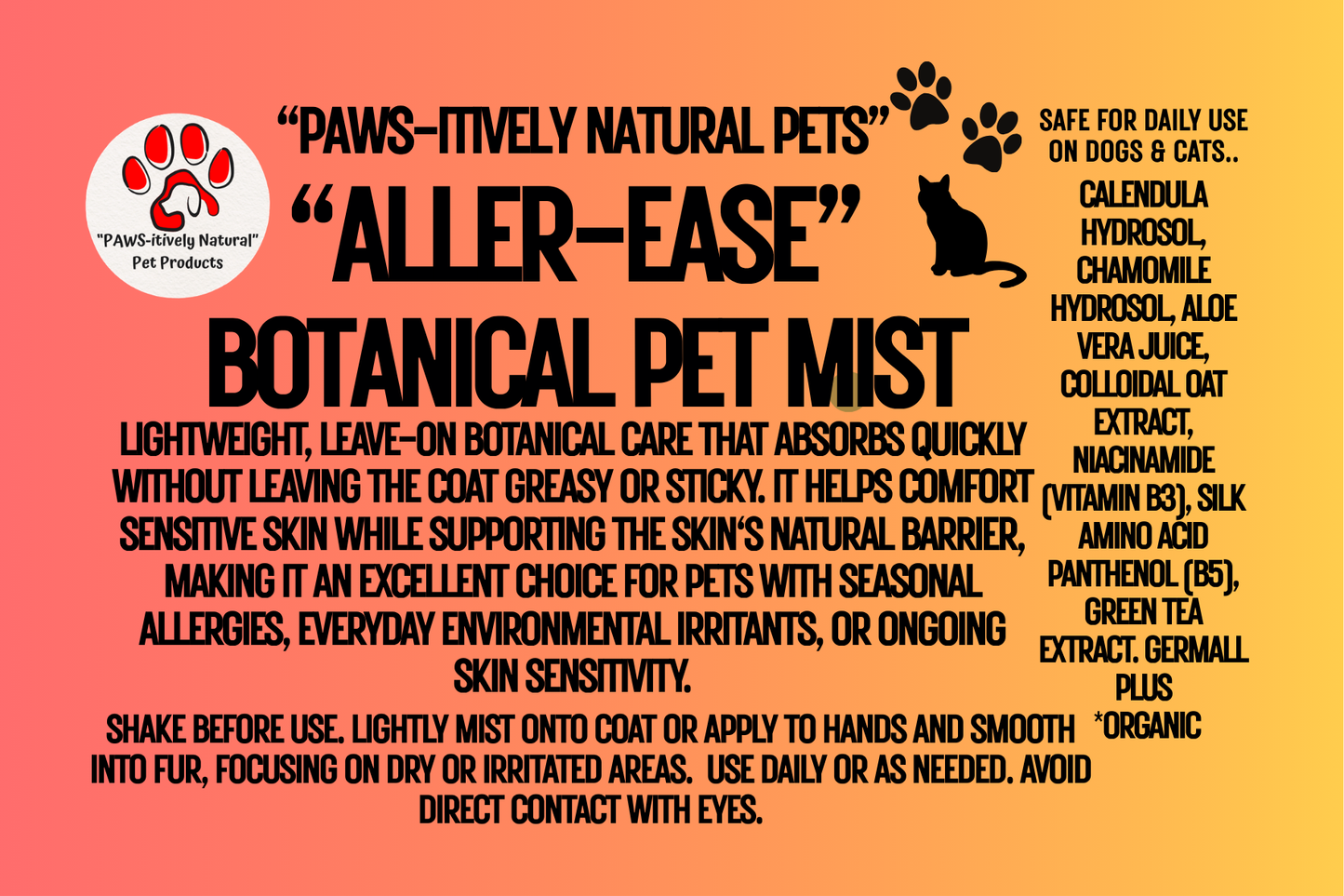 Aller-Ease - Calming Allergy & Skin Relief Mist for Cats and Dogs