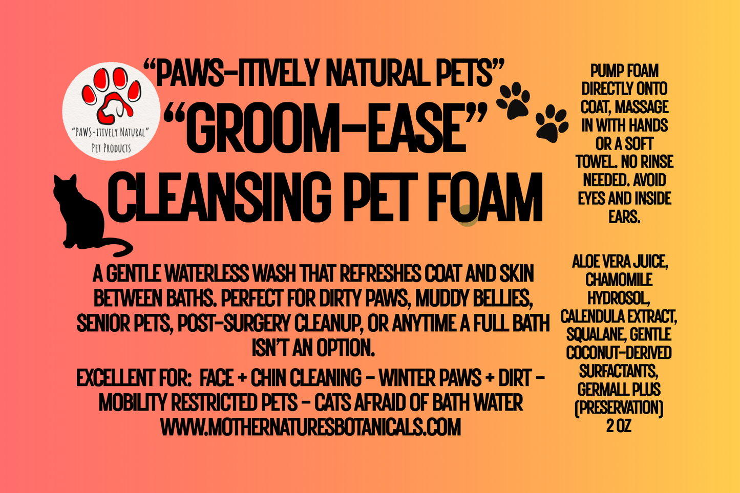 Groom Ease - Foaming Waterless Shampoo (Cats and Dogs)