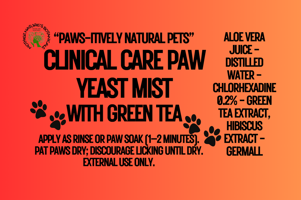 "PAWS-itively Natural Pets" "Clinical Care"- Medicated Pet Yeast Skin Spray