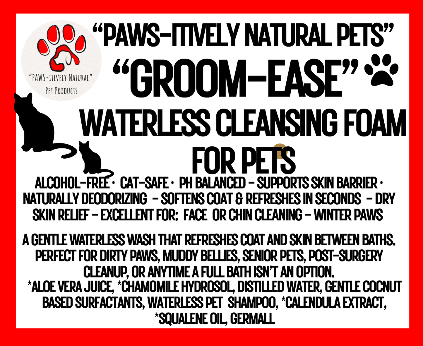 Groom Ease - Foaming Waterless Shampoo (Cats and Dogs)