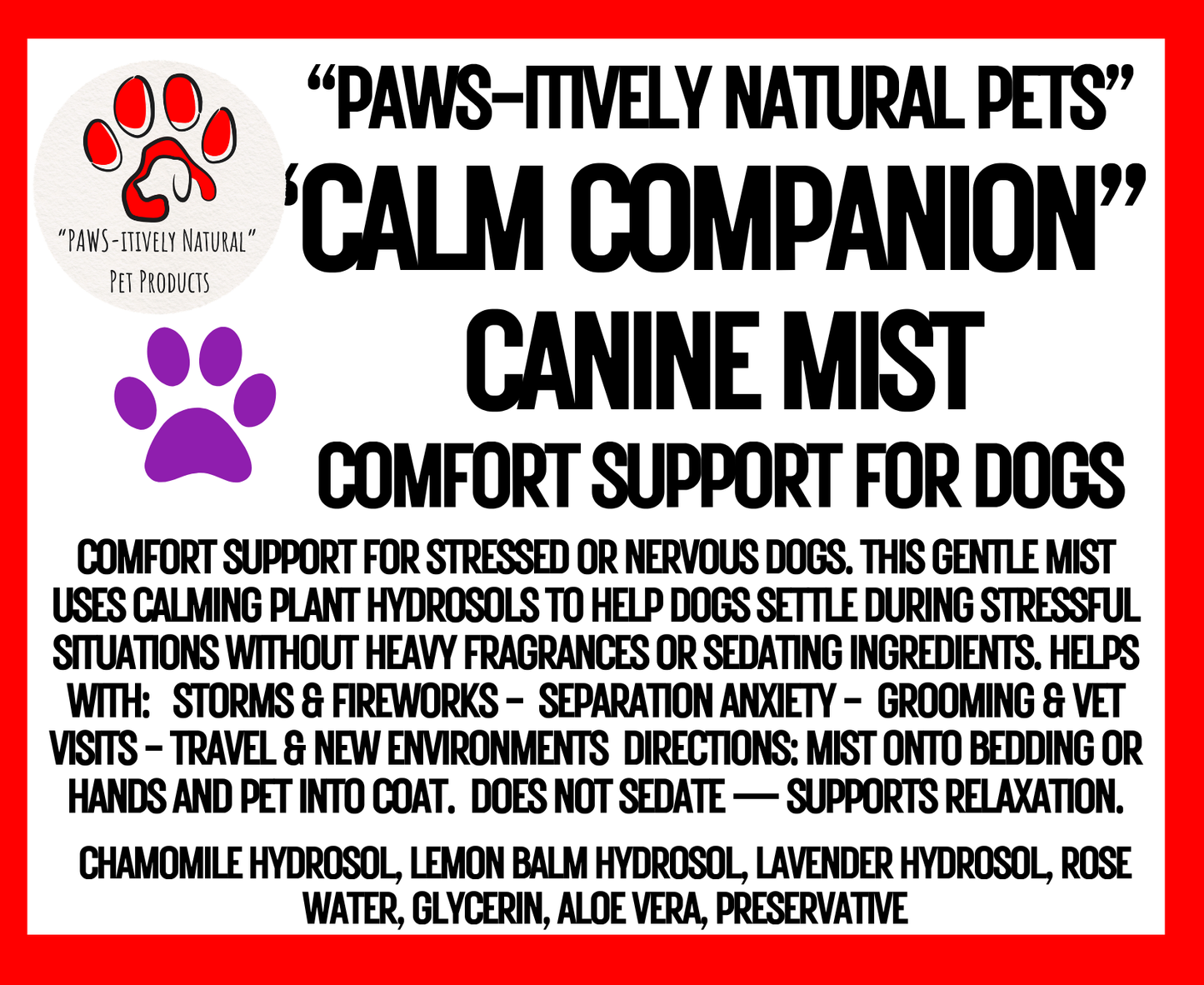 Calm Companion  - Botanical Calming Mist for Dogs