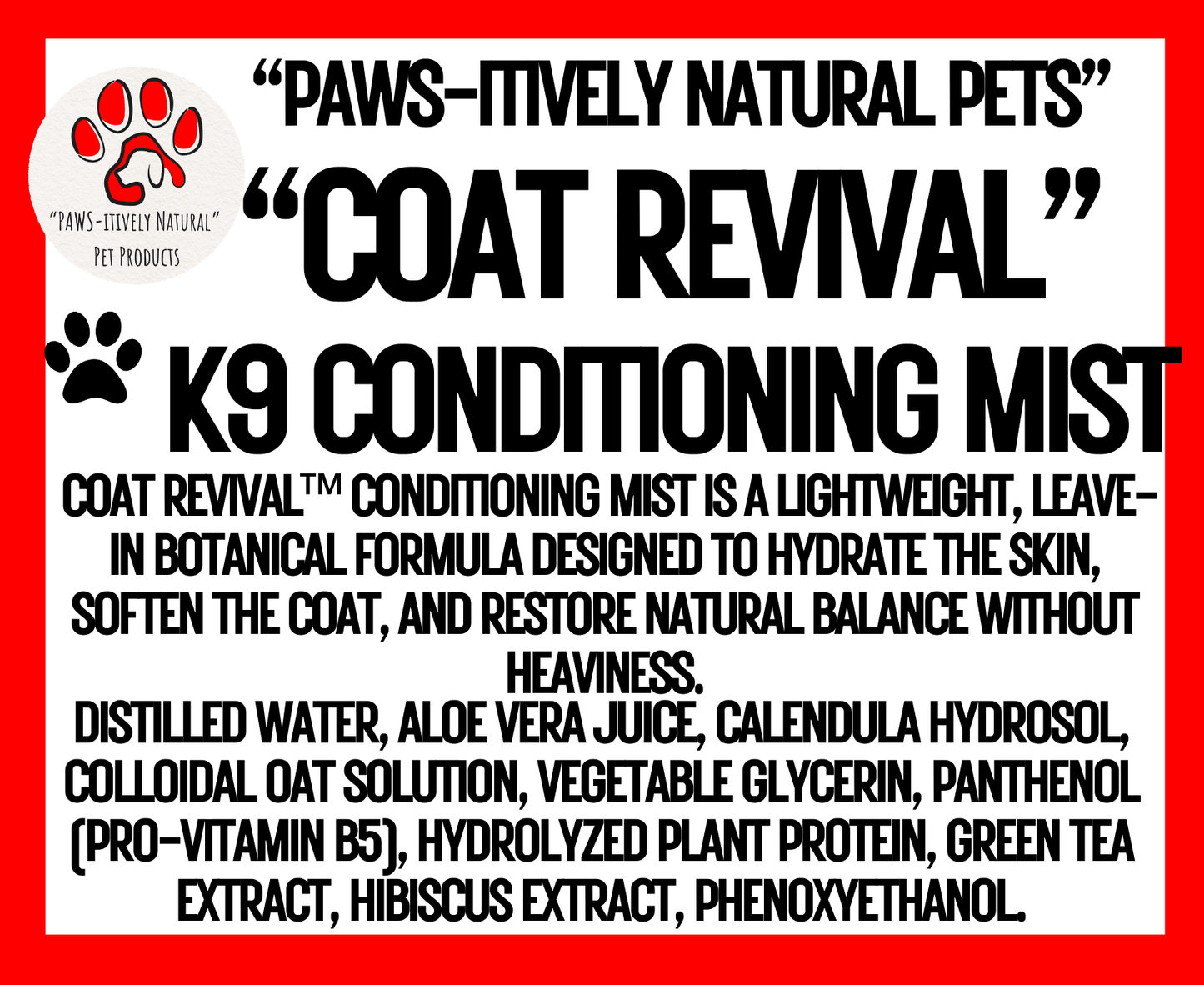 Coat Revival - K9 Conditioning Mist