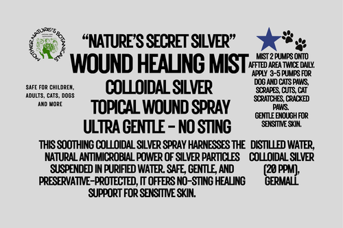 "Nature's Secret Silver" Colloidal Silver Wound Spray for People and Pets